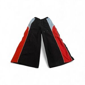 Vintage BDG Wide-leg Nylon Pants Unisex M Black Colorblocks  Retro Streatwear